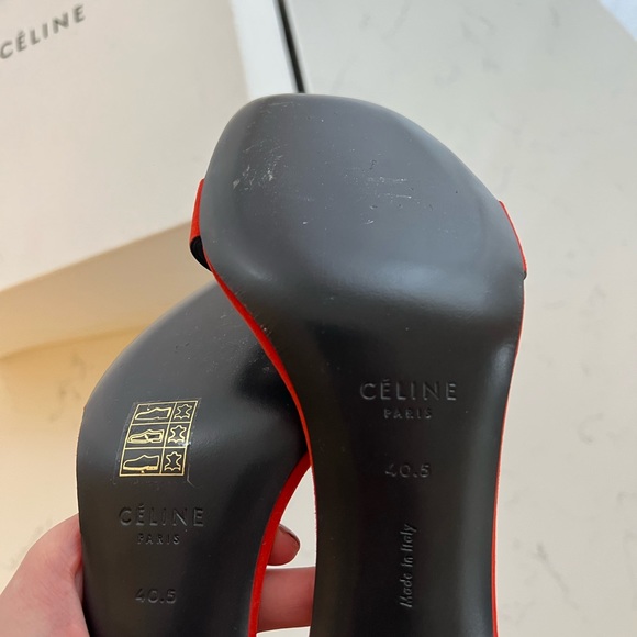 ❌ SOLD - Celine NWB bright red/orange heels Phoebe Philo era - Picture 3 of 9